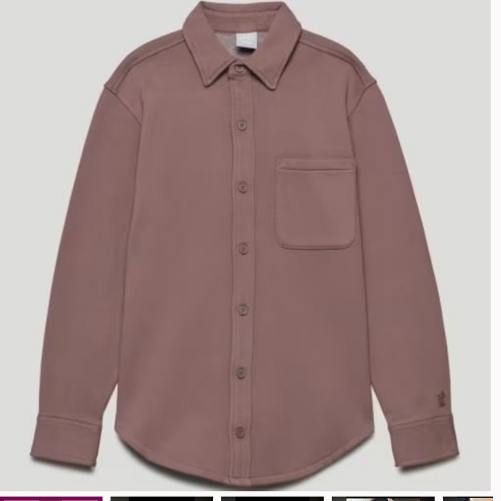 TNA Aritzia Dusty Rose Casual Button Down Shirt